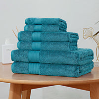 Thumbnail for Luxury 6 Piece Soft and Absorbent Cotton Bath Towel Set - Blue