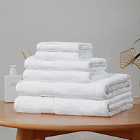 Thumbnail for Luxury 6 Piece Soft and Absorbent Cotton Bath Towel Set - White