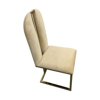 Thumbnail for 2X Dining Chair Stainless Gold Frame & Seat Beige Fabric