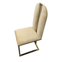 Thumbnail for 2X Dining Chair Stainless Gold Frame & Seat Beige Fabric