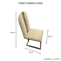 Thumbnail for 2X Dining Chair Stainless Gold Frame & Seat Beige Fabric