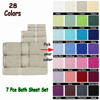 Thumbnail for Kingtex 550gsm Cotton 7 Pce Bath Sheet Set Aqua