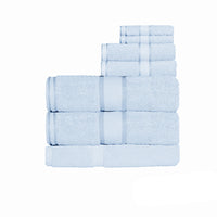 Thumbnail for Kingtex 550gsm Cotton 7 Pce Bath Sheet Set Baby Blue