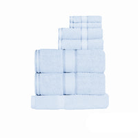 Thumbnail for Kingtex 550gsm Cotton 7 Pce Towel Set Baby Blue