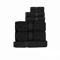 Thumbnail for Kingtex 550gsm Cotton 7 Pce Towel Set Black