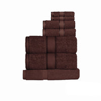 Thumbnail for Kingtex 550gsm Cotton 7 Pce Towel Set Chocolate