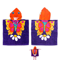 Thumbnail for Cute Kids Cotton Hooded Towel Poncho 60 x 120 cm Butterfly