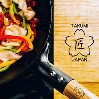 Thumbnail for Takumi Premium Magma Plate Cast Iron Wok - Made in Japan - 28cm