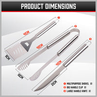 Thumbnail for 10Pcs BBQ Tool Set Stainless Steel Outdoor Barbecue Aluminium Grill Cook kitchen