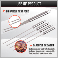 Thumbnail for 10Pcs BBQ Tool Set Stainless Steel Outdoor Barbecue Aluminium Grill Cook kitchen