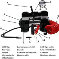 Thumbnail for NOONE 12V Digital Gauge Tyre Inflator Air Compressor Tire Pump Tire Inflator