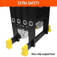 Thumbnail for 4.7M Multi Purpose Ladder Aluminium Folding Platform Extension Step Non-Slip Au