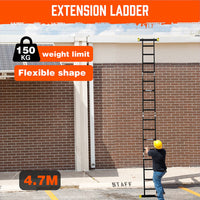 Thumbnail for 4.7M Multi Purpose Ladder Aluminium Folding Platform Extension Step Non-Slip Au