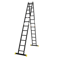 Thumbnail for HORUSDY 6.7M Aluminium Folding Step Ladder Extension Multi-Purpose Ladders 150KG