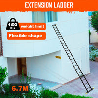 Thumbnail for HORUSDY 6.7M Aluminium Folding Step Ladder Extension Multi-Purpose Ladders 150KG