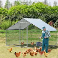 Thumbnail for VaKa 3x2x1.95m Metal Walk-in Chicken Coop Rabbit Hutch Cage Hen House Chook Au