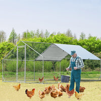 Thumbnail for VaKa 3x4x1.95m Metal Walk-in Chicken Coop Rabbit Hutch Cage Hen House Chook Au