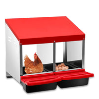 Thumbnail for VaKa Chicken Hen Coop Hutch 2 Hole Inside Outside Roll Away Lay Egg Nesting Box