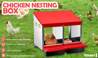 Thumbnail for VaKa Chicken Hen Coop Hutch 2 Hole Inside Outside Roll Away Lay Egg Nesting Box