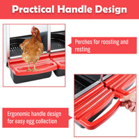 Thumbnail for VaKa Chicken Hen Coop Hutch 2 Hole Inside Outside Roll Away Lay Egg Nesting Box