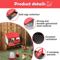 Thumbnail for VaKa Chicken Hen Coop Hutch 2 Hole Inside Outside Roll Away Lay Egg Nesting Box