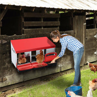 Thumbnail for VaKa Chicken Hen Coop Hutch 3 Hole Inside Outside Roll Away Lay Egg Nesting Box