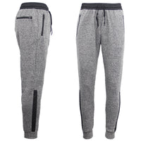 Thumbnail for Mens Joggers Trousers Gym Sport Casual Sweat Track Pants Cuffed Hem w Zip Pocket, Light Grey, M