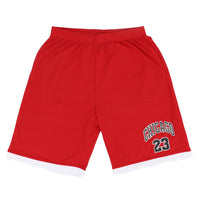 Thumbnail for Men's Basketball Sports Shorts Gym Jogging Swim Board Boxing Sweat Casual Pants, Red - Chicago 23, XL