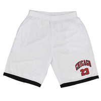 Thumbnail for Men's Basketball Sports Shorts Gym Jogging Swim Board Boxing Sweat Casual Pants, White - Chicago 23, M