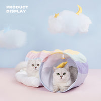 Thumbnail for Cat Tunnel Sleep Bed 2-in-1 Collapsible Cat Tunnel Tubes Toys with Removable Mat