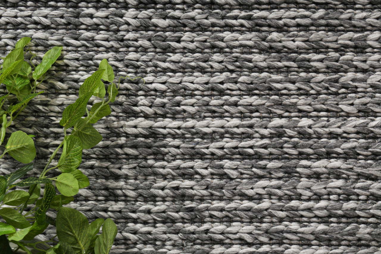 Harlow Cue Charcoal Wool Blend Rug 160x230