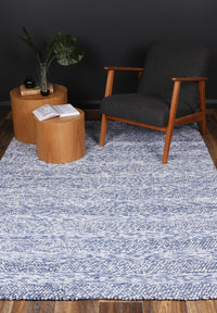 Thumbnail for Harlow Ringlets Blue Wool Blend Rug 160x230