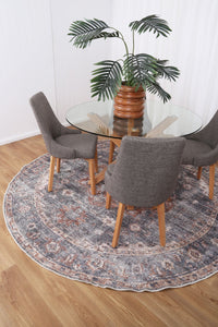 Thumbnail for vintage-crown-cezanne-rabbit-gray-inca-gold-distressed-vintage-round-rug 180X180