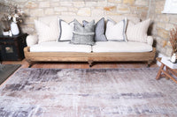 Thumbnail for vintage-crown-leopold-ash-ivory-distressed-vintage-rug 200X290