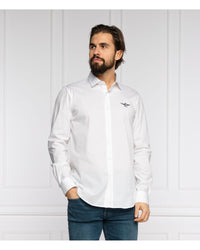 Thumbnail for Aeronautica Militare White Cotton Shirt with Eagle Logo and Button Closure M Men