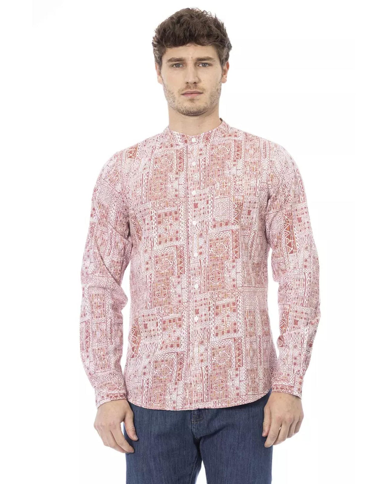 Regular Fit Mandarin Collar Shirt L Men