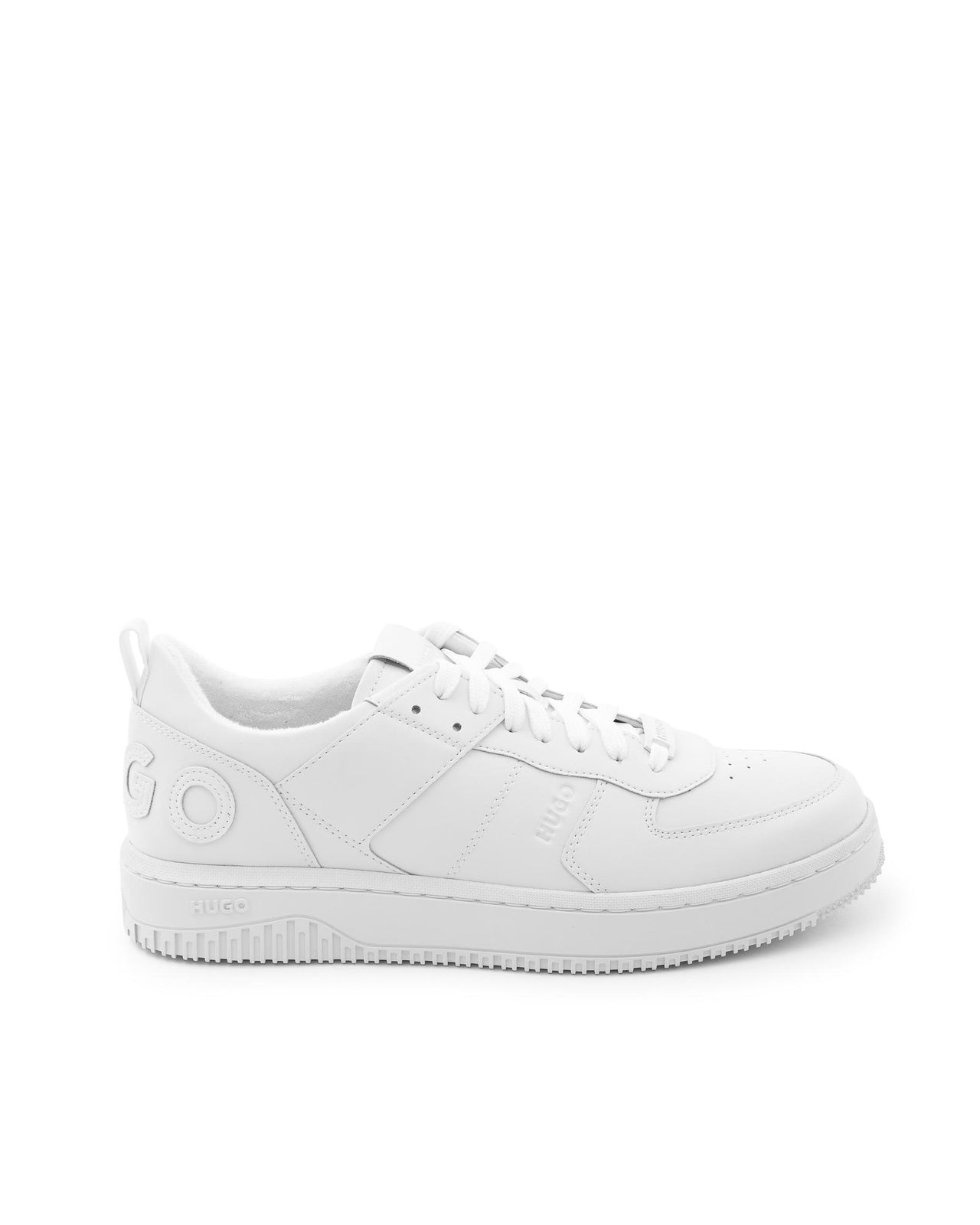 Hugo Boss Men's Calfskin Rubber Sole Sneakers in White - 39 EU