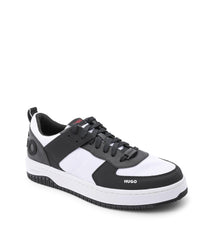 Thumbnail for Hugo Boss Men's Charcoal Calfskin Sneakers with Rubber Sole in Multicolor - 44 EU