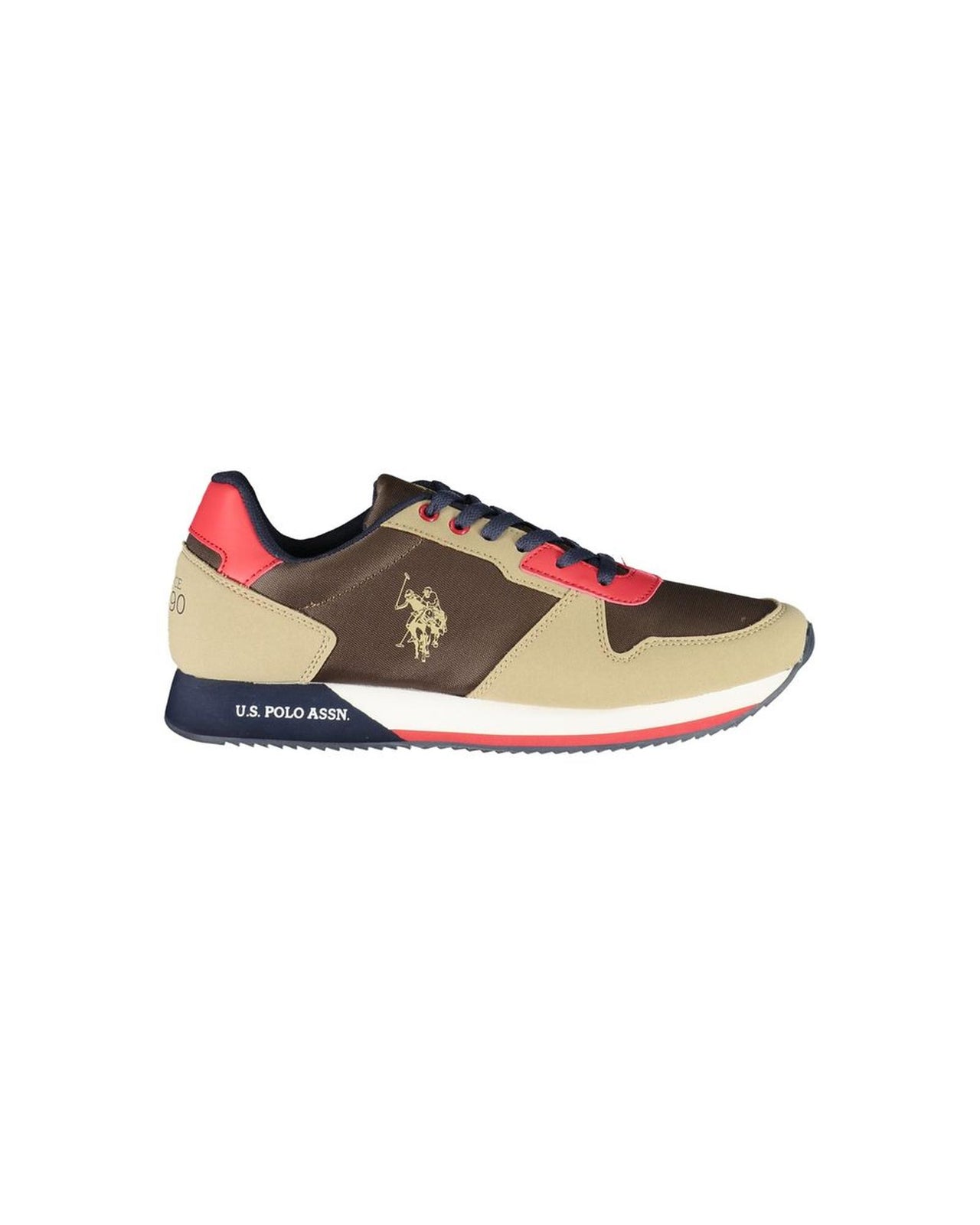 US POLO ASSN Men's Brown Polyester Sneaker - 45 EU