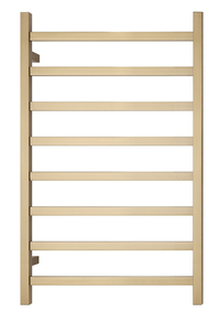 Thumbnail for Premium Brushed Gold Heated Towel Rack - 8 Bars, Square Design, AU Standard, 1000x620mm Wide