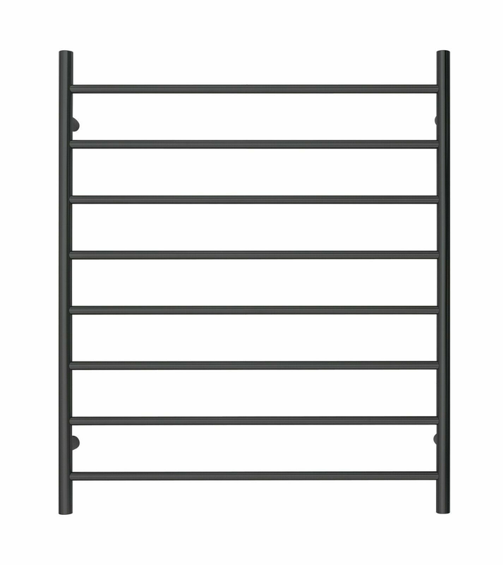 Premium Matte Black Towel Rack - 8 Bars, Round Design, AU Standard, 1000x850mm Wide