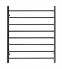 Thumbnail for Premium Matte Black Heated Towel Rack - 8 Bars, Round Design, AU Standard, 1000x850mm Wide