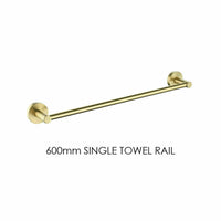 Thumbnail for Luxurious Brushed Gold Stainless Steel 304 Towel Rack Rail - Single Bar 600mm