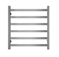 Thumbnail for Premium Gunmetal Heated Towel Rack - 6 Bars, Square Design, AU Standard, 650x620mm Wide