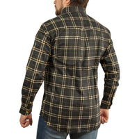 Thumbnail for Mens Long Sleeve Flannelette Shirt 100% Cotton Flannel - Black Check - S