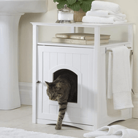 Thumbnail for Jasper 2 Cat Litter Cabinet, White