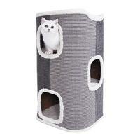 Thumbnail for Tri-Level Square Cat Condo with Sherpa Lining