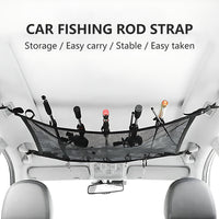 Thumbnail for Car Fishing Rod Strap Vehicle Rod Carrier Storage Net Fishing Pole Holder SUV-2PCS Black Fishing Strap