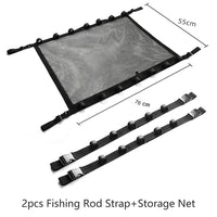 Thumbnail for Car Fishing Rod Strap Vehicle Rod Carrier Storage Net Fishing Pole Holder SUV-2PCS Black Fishing Strap