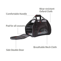 Thumbnail for Ondoing Black Portable Pet Carrier Tote Travel Bag Kennel Soft Dog Crate Cage Outdoor